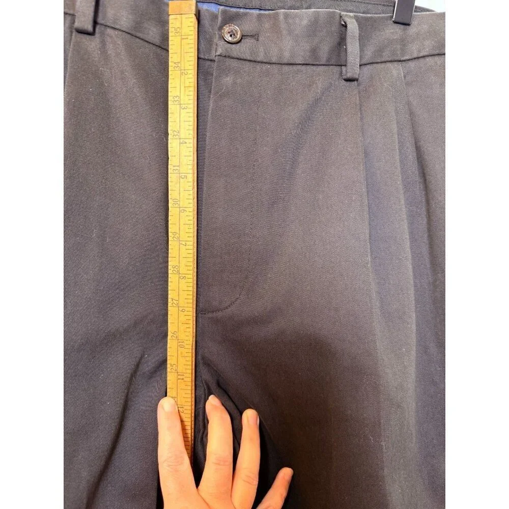 Brooks Brothers Pants Men's 37x30 True 37x29 Black Advantage Chino Clark Stretch